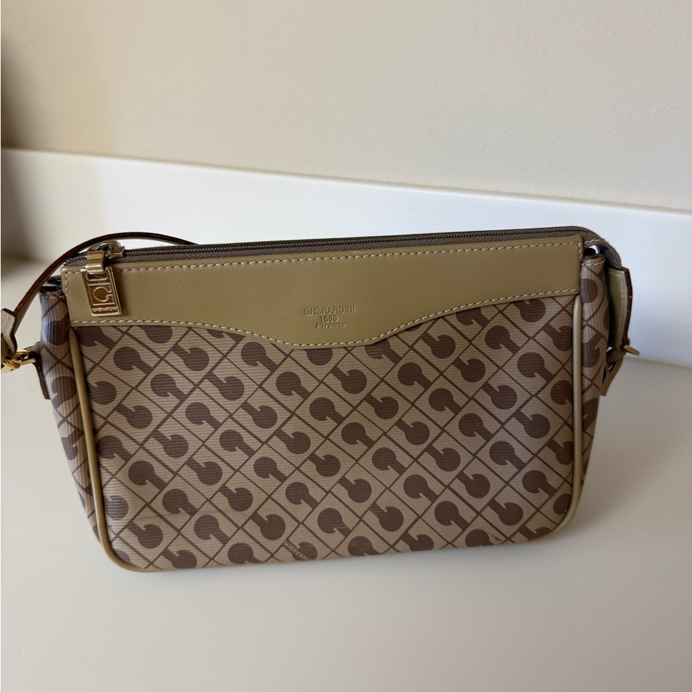 Gherardini Charming Beige and Brown Crossbody Bag